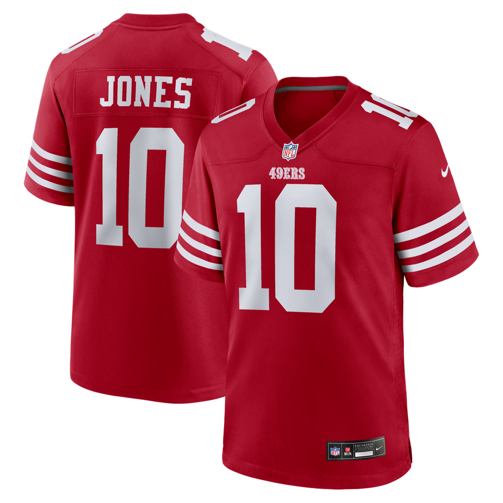 Mac Jones San Francisco 49ers Scarlet Team Game Jersey