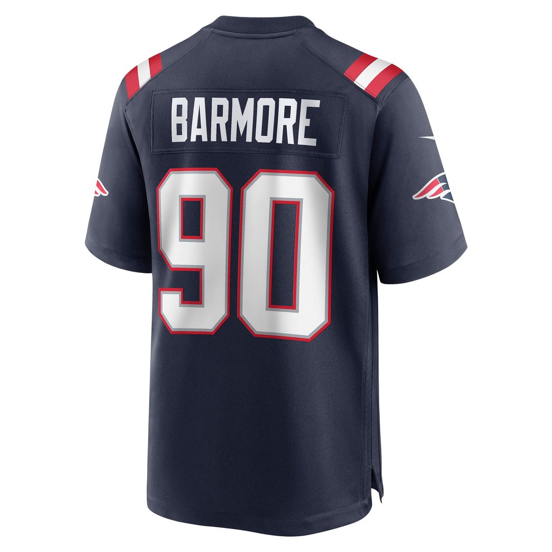 Christian Barmore New England Patriots Navy Player Game Jersey