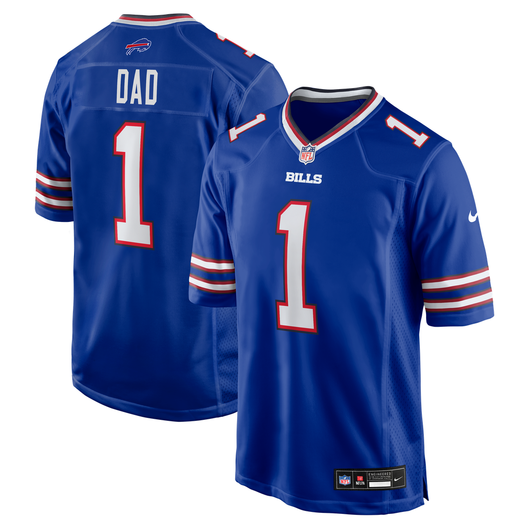 Buffalo Bills Number 1 Dad Royal Game Jersey