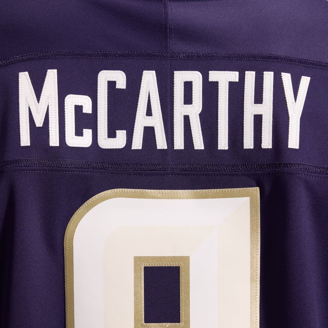 J.J. McCarthy Minnesota Vikings Purple 2026 Rivalries Collection Stitched Limited Jersey