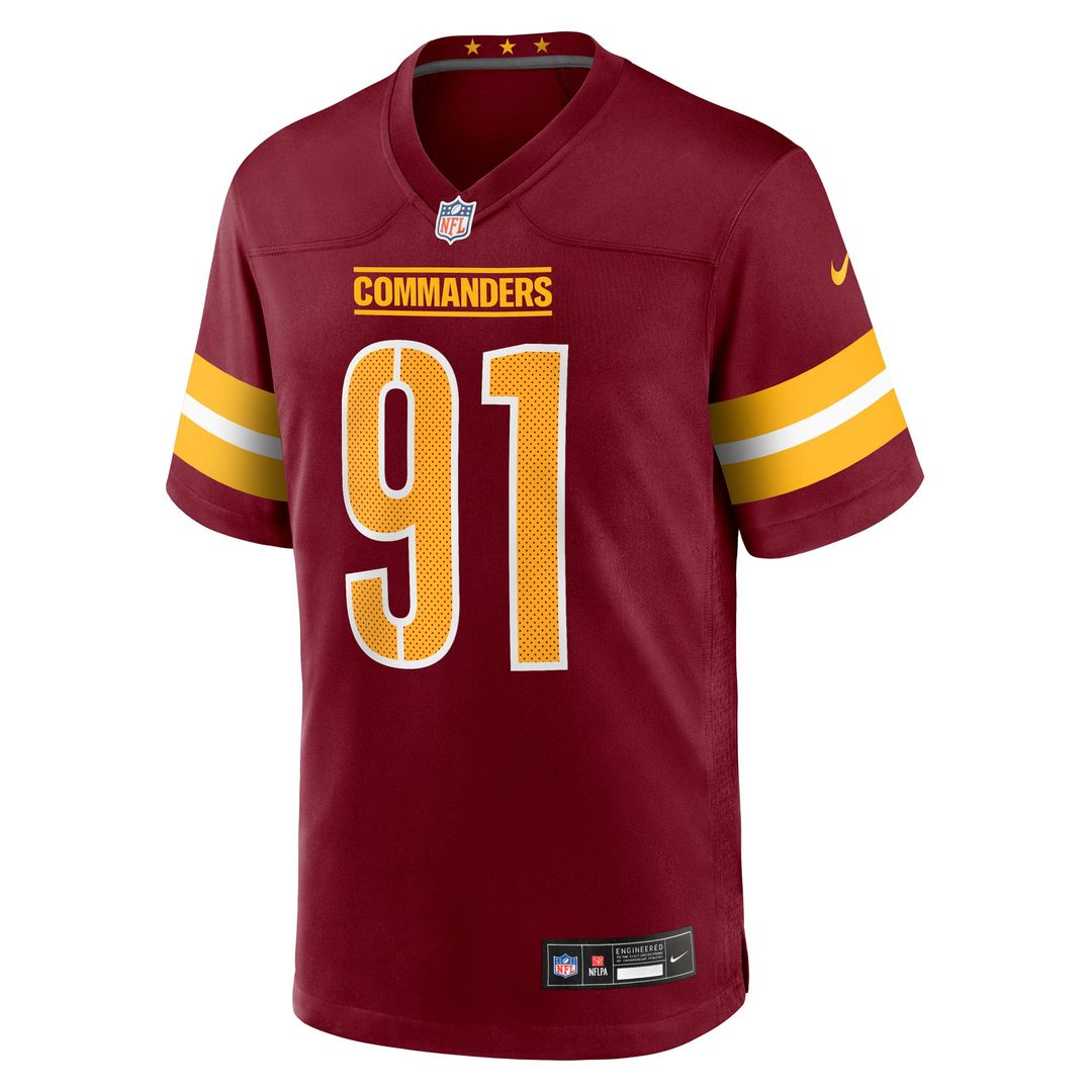 Deatrich Wise Jr. Washington Commanders Burgundy Team Game Jersey