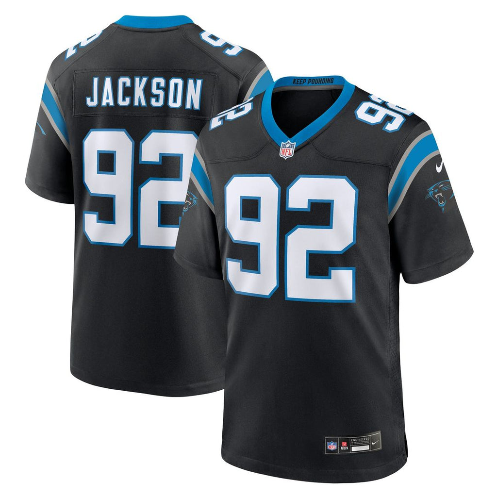 Cam Jackson Carolina Panthers Black Team Game Jersey