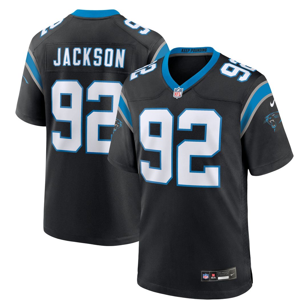 Cam Jackson Carolina Panthers Black Team Game Jersey