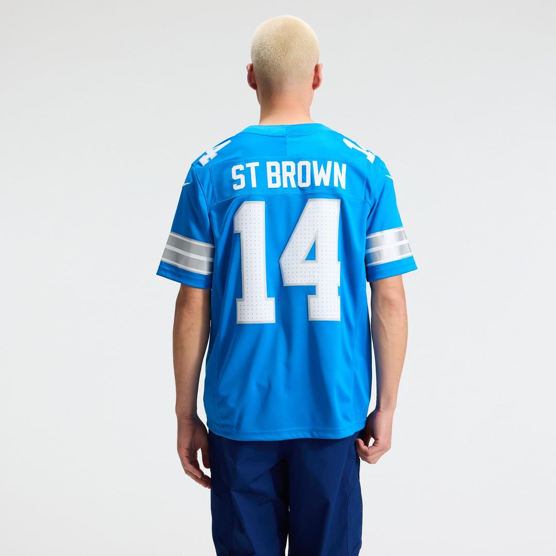 Amon-Ra St. Brown Detroit Lions Blue Team Vapor F.U.S.E. Stitched Limited Jersey