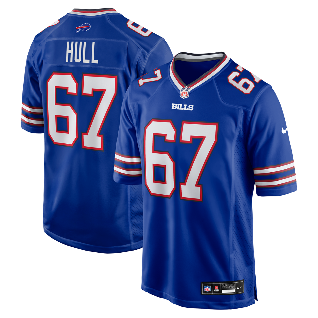 Kent Hull Buffalo Bills Royal Game Retired Player Jersey
