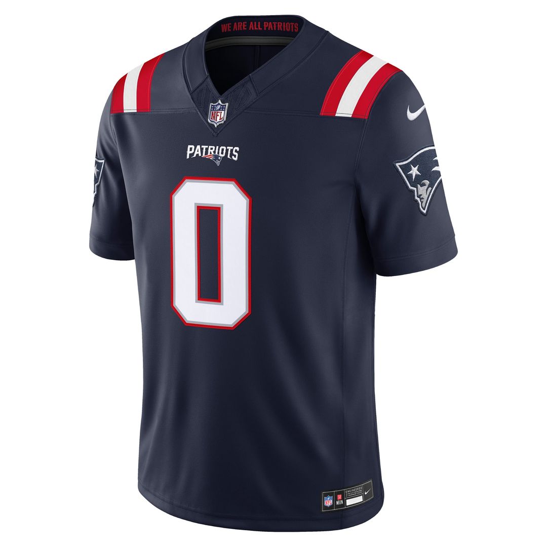 Christian Gonzalez New England Patriots White Vapor F.U.S.E. Stitched Limited Jersey