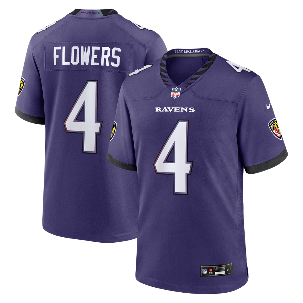 Zay Flowers Baltimore Ravens Purple Team Game Jersey