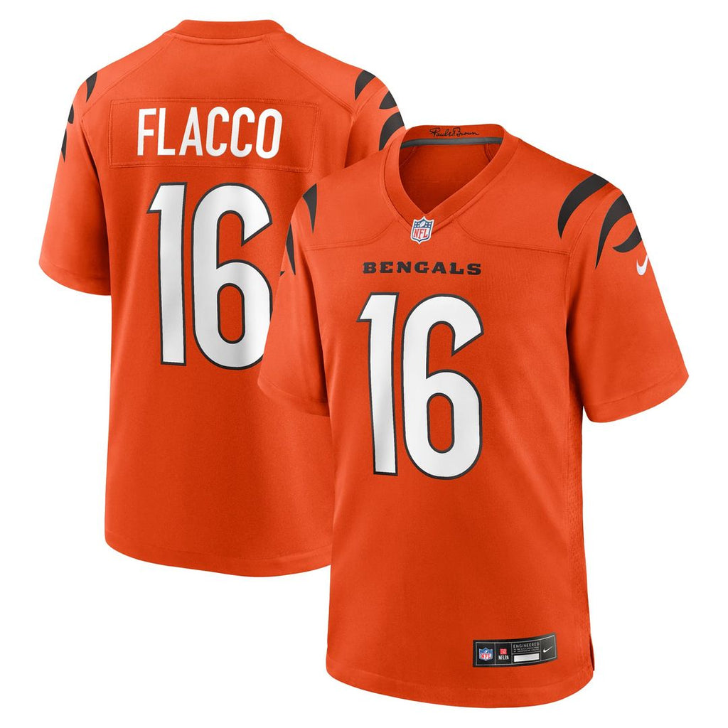 Joe Flacco Cincinnati Bengals Orange Alternate Game Jersey