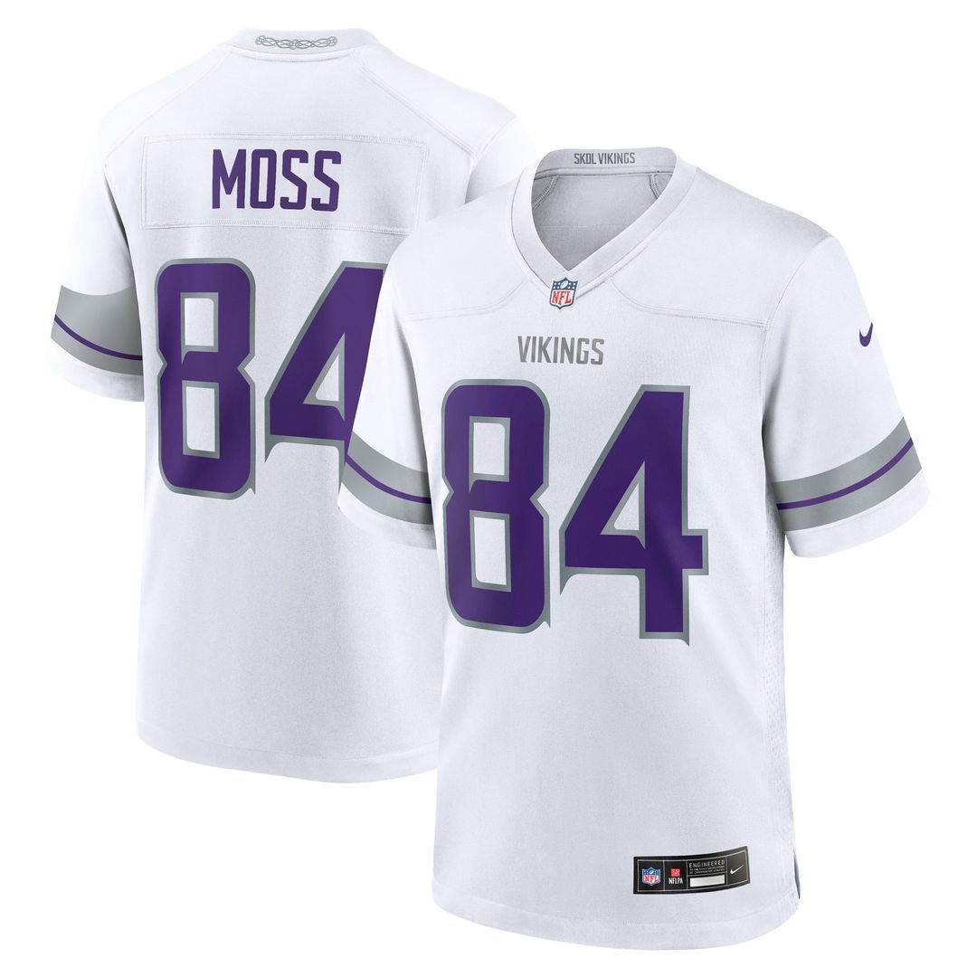 Randy Moss Minnesota Vikings White Alternate Retired Player Game Jersey
