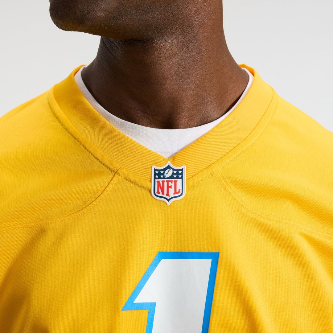 Quentin Johnston Los Angeles Chargers Gold Alternate Charger Power Game Player Jersey