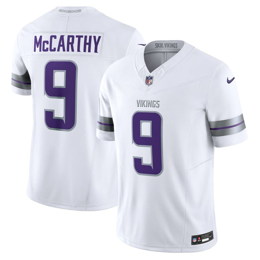 J.J. McCarthy Minnesota Vikings White Vapor F.U.S.E. Limited Jersey