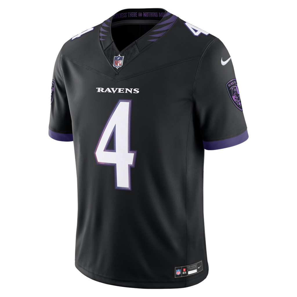 Zay Flowers Baltimore Ravens Black Alternate Alternate Vapor F.U.S.E. Stitched Limited Jersey