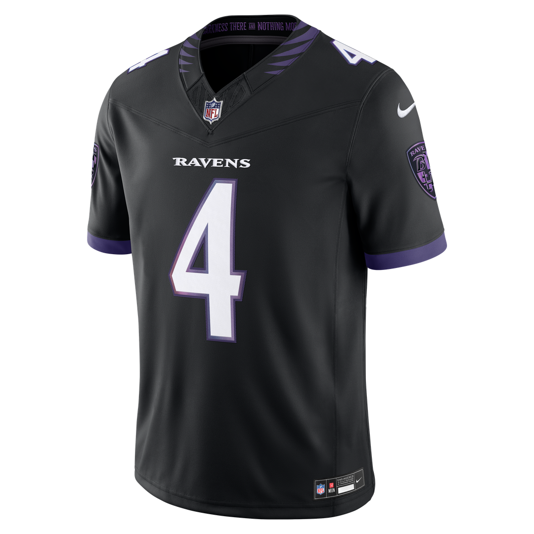 Zay Flowers Baltimore Ravens Purple Team Vapor F.U.S.E. Stitched Limited Jersey