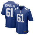John Michael Schmitz Jr. New York Giants Royal Team Game Jersey
