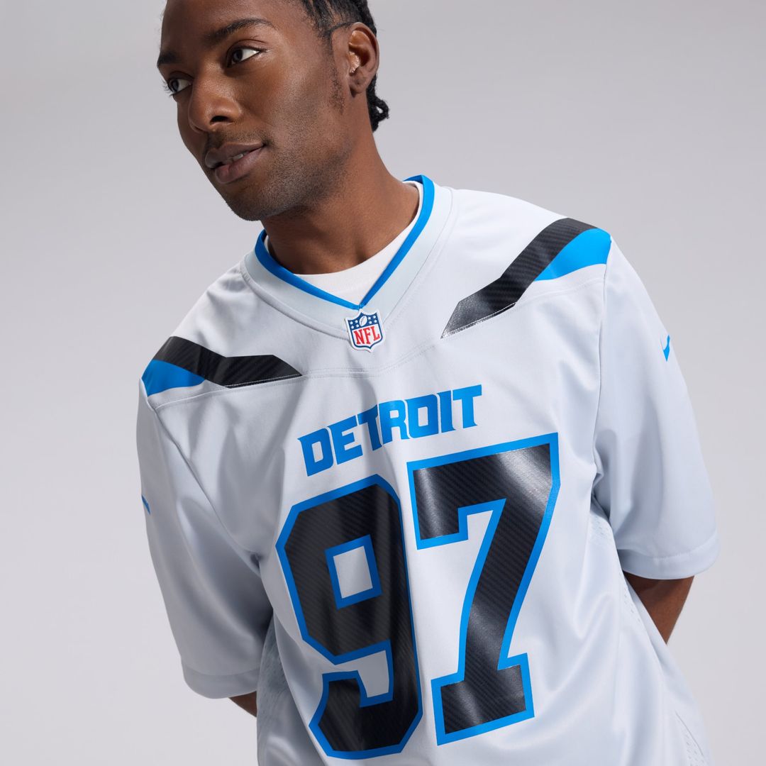 Aidan Hutchinson Detroit Lions Silver 2026 Rivalries Collection Game Jersey