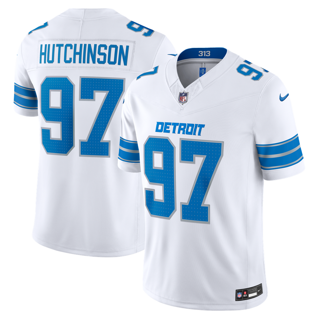 Aidan Hutchinson Detroit Lions White Vapor F.U.S.E. Stitched Limited Jersey
