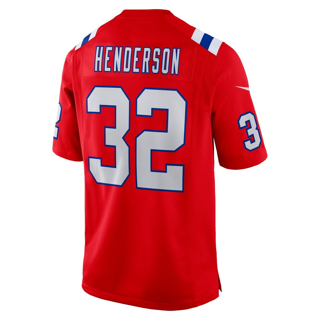 New England Patriots TreVeyon Henderson Navy 2025 NFL Draft Game Jersey