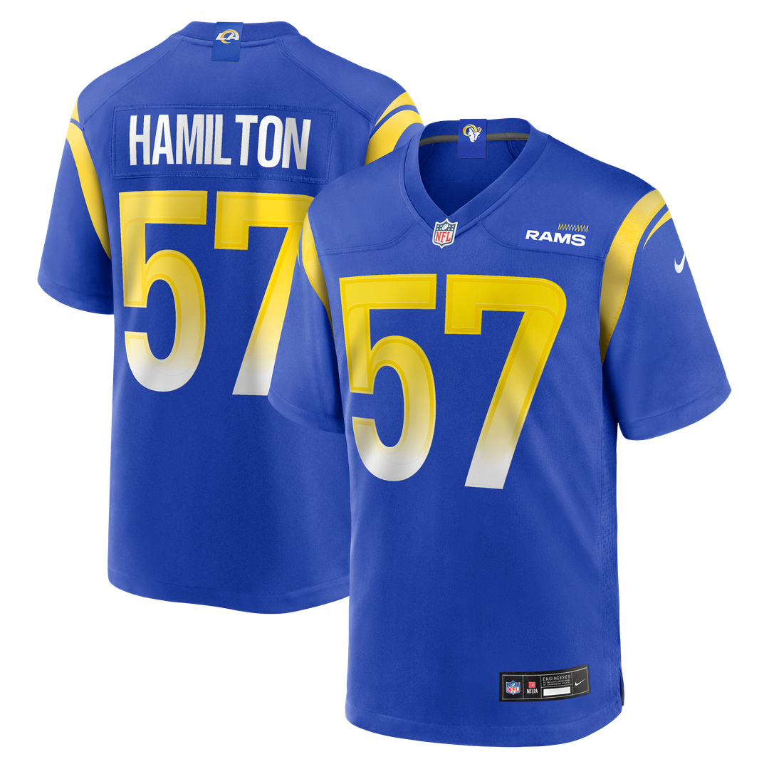 Ty Hamilton Los Angeles Rams Royal Team Game Jersey