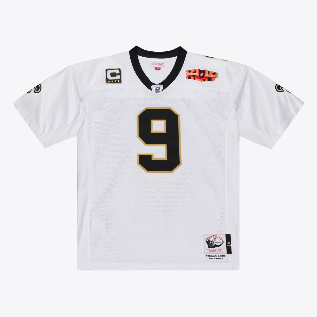 New Orleans Saints Drew Brees White Super Bowl XLIV Authentic Jersey