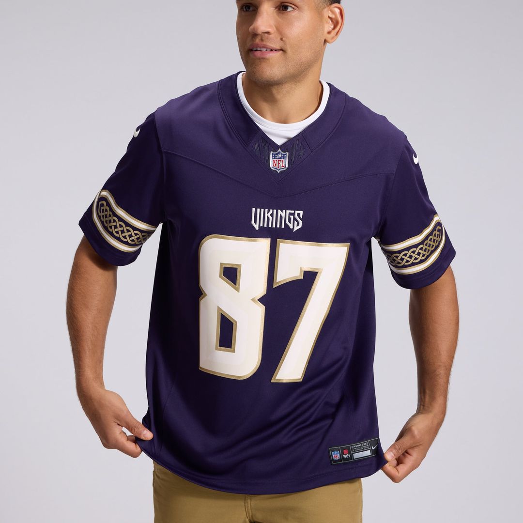 T.J. Hockenson Minnesota Vikings Purple 2026 Rivalries Collection Stitched Limited Jersey