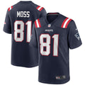 Randy Moss New England Patriots Navy Game Retired Player Jersey