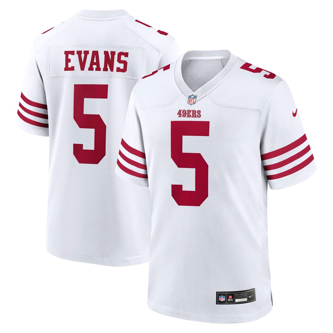 Mike Evans San Francisco 49ers White Game Jersey