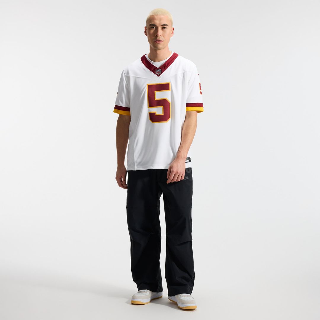 Jayden Daniels Washington Commanders White Vapor F.U.S.E. Stitched Limited Jersey