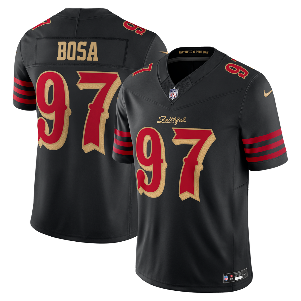 Nick Bosa San Francisco 49ers Black Rivalries Collection Stitched Limited Jersey