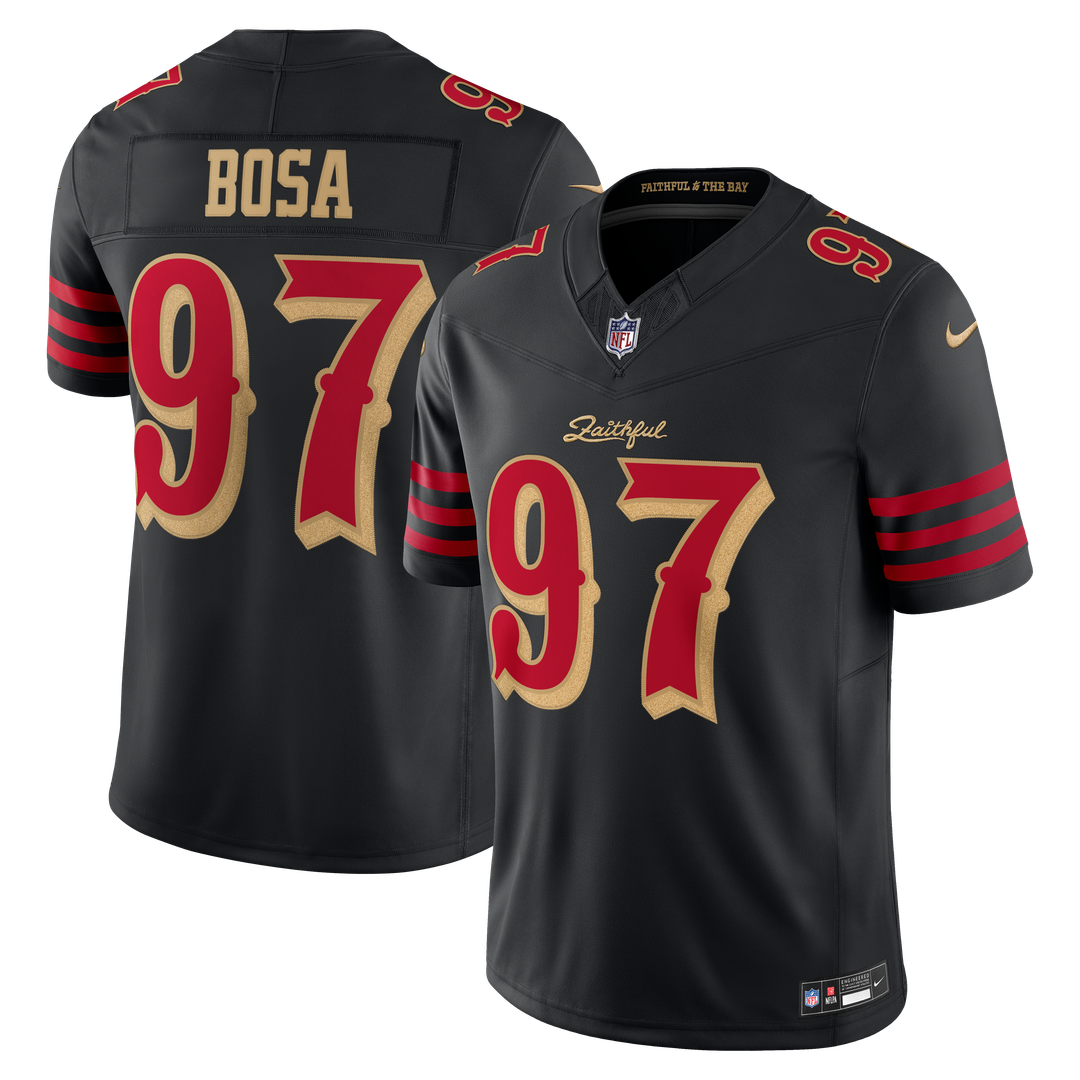 Nick Bosa San Francisco 49ers Black Rivalries Collection Stitched Limited Jersey