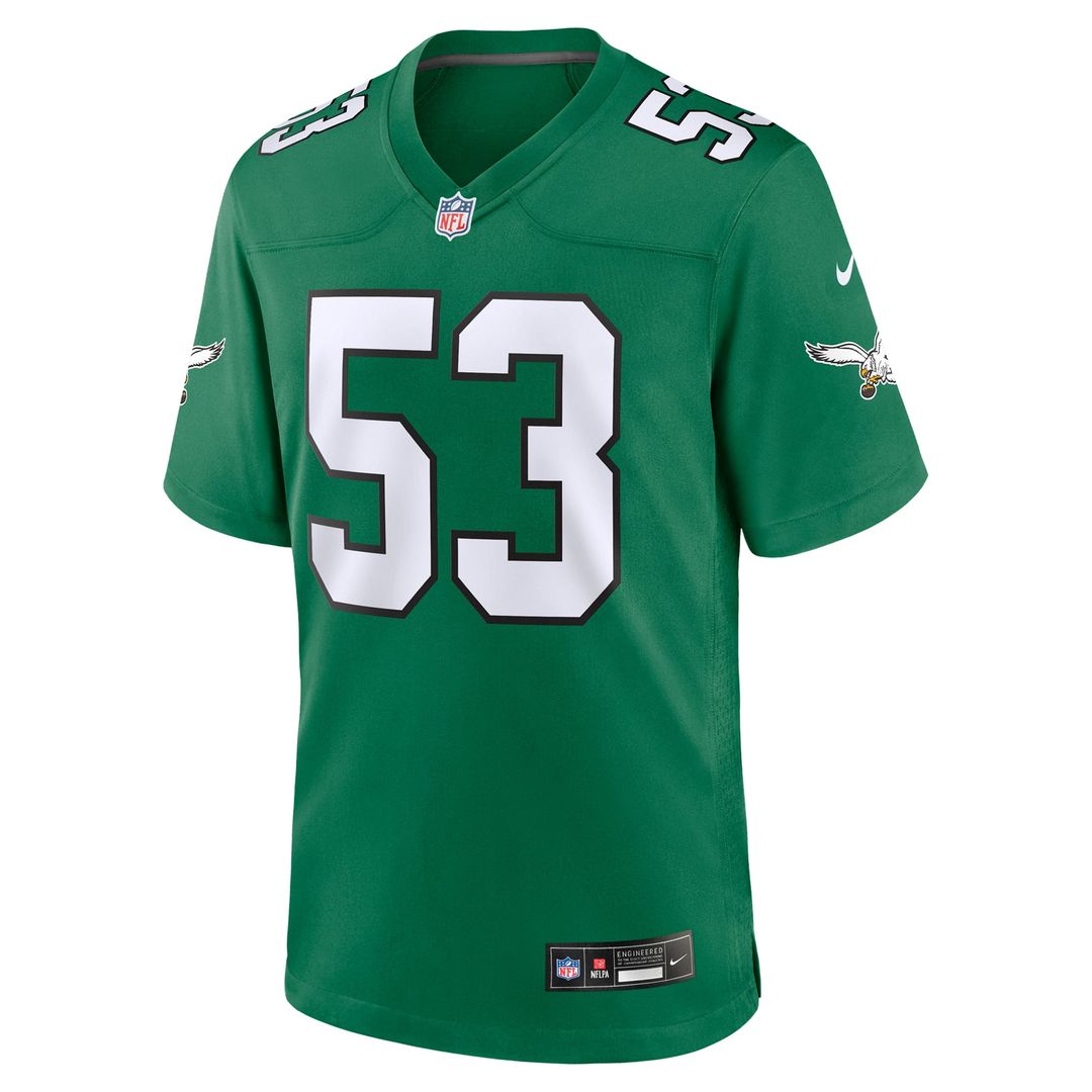 Zack Baun Philadelphia Eagles Kelly Green Alternate Game Jersey