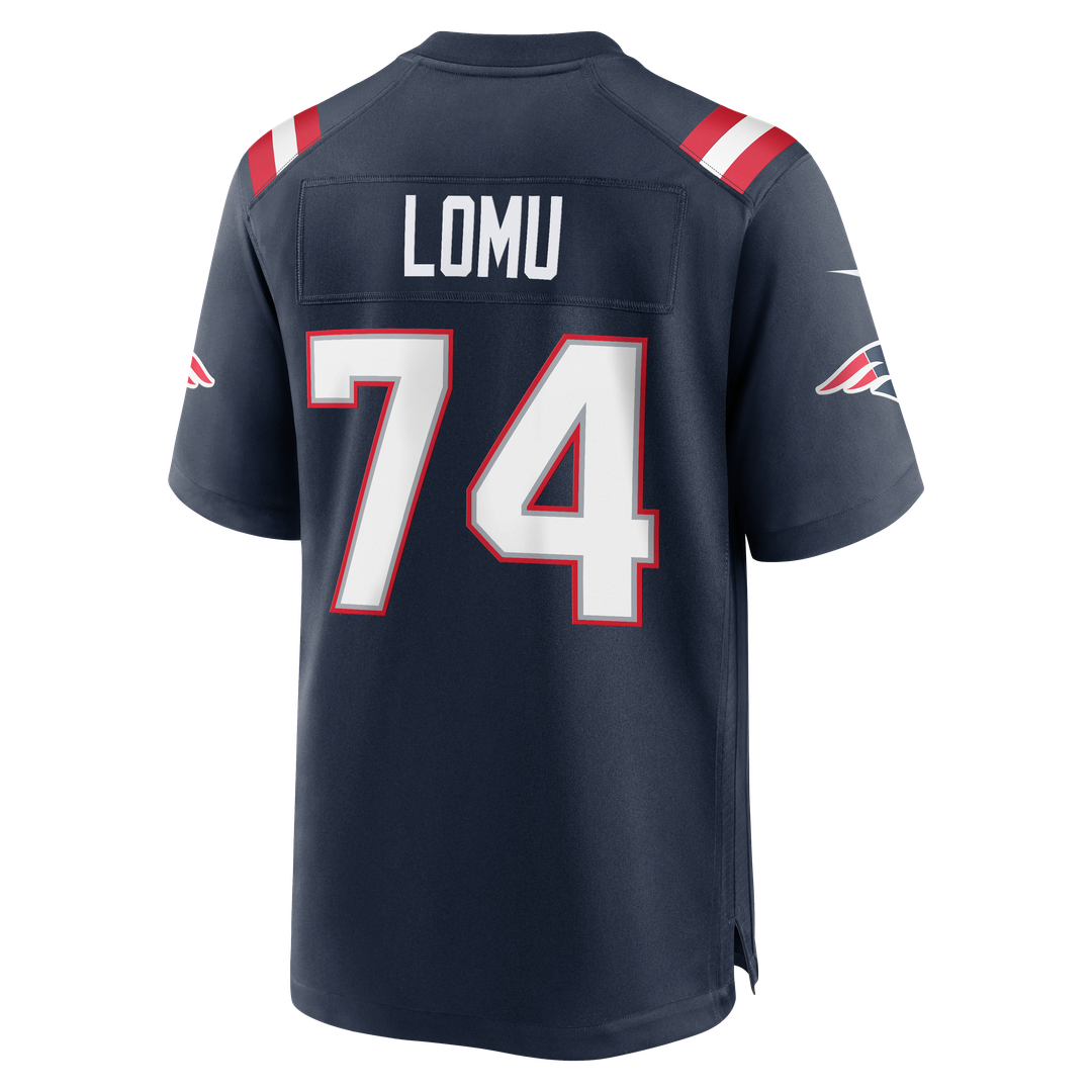 Caleb Lomu New England Patriots Navy Team Game Jersey