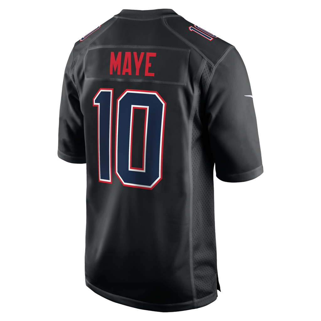 Drake Maye New England Patriots Carbon Black Game Jersey