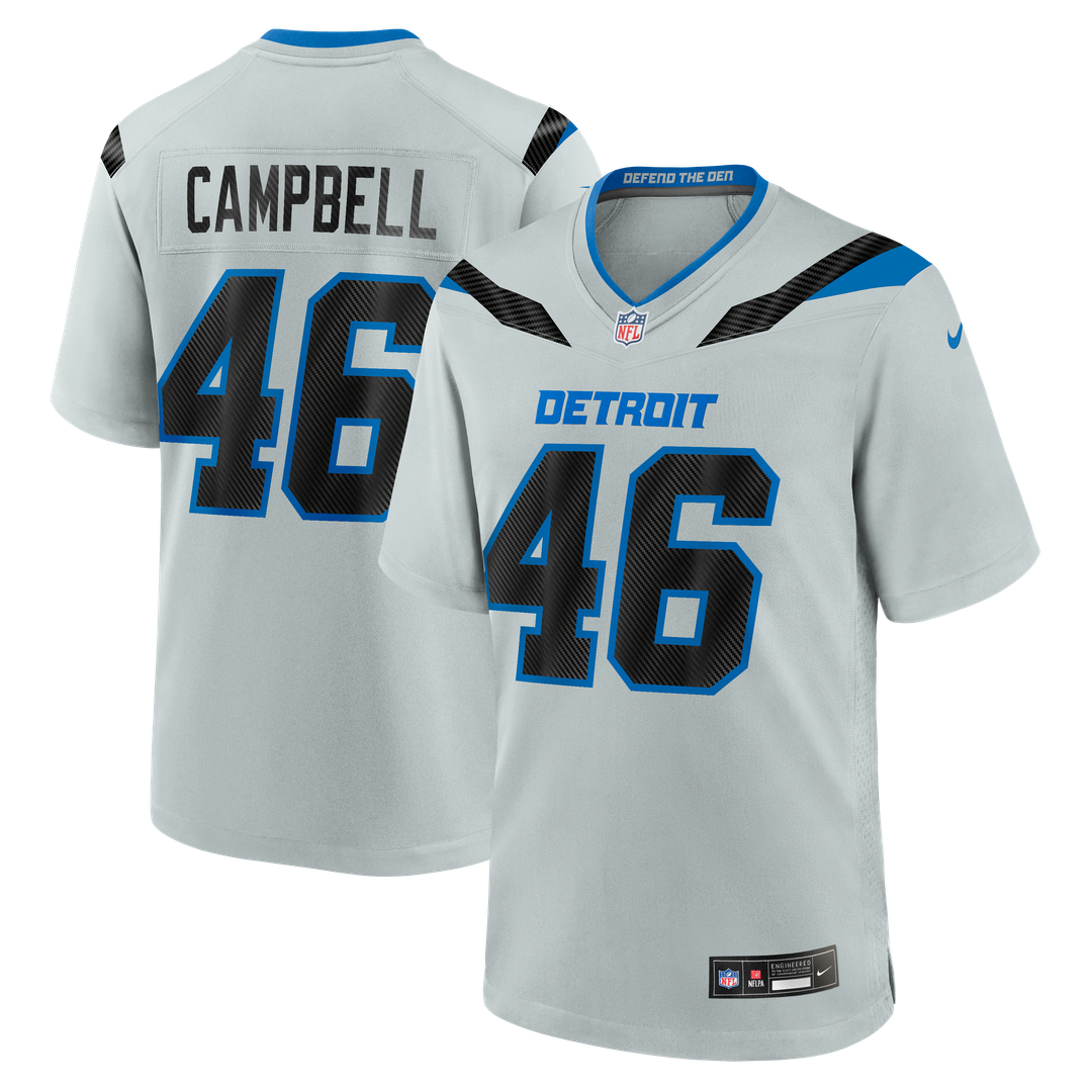 Jack Campbell Detroit Lions Silver 2026 Rivalries Collection Game Jersey