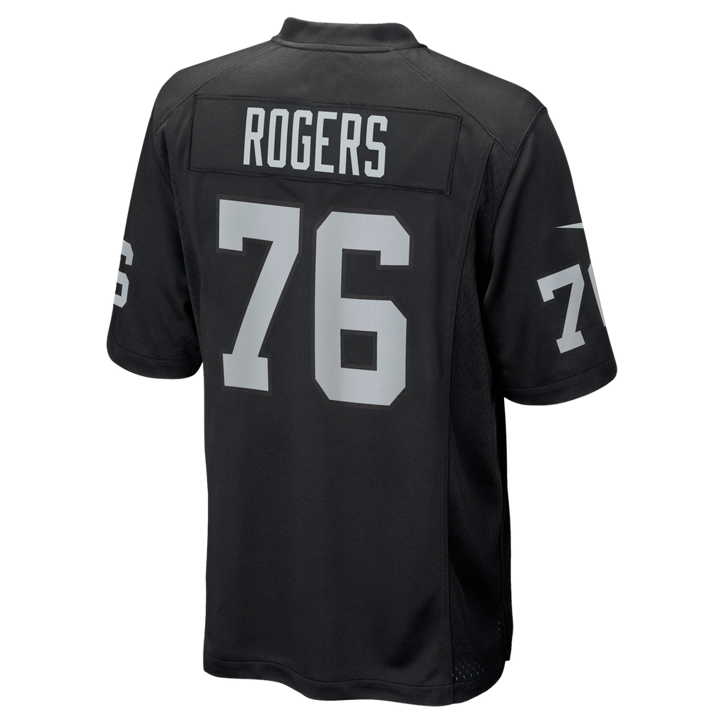 Caleb Rogers Las Vegas Raiders Black Team Game Jersey