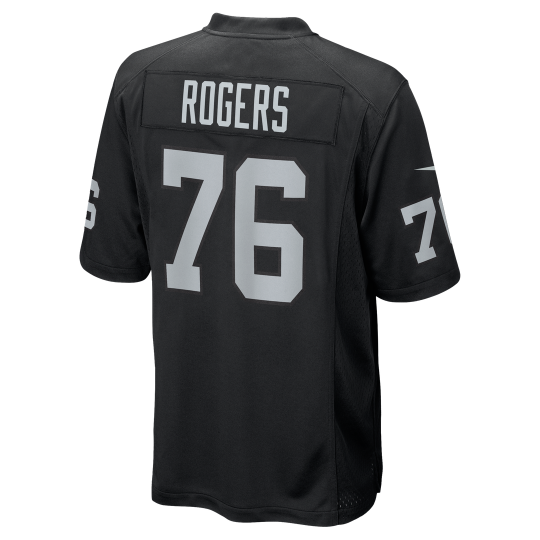 Caleb Rogers Las Vegas Raiders Black Team Game Jersey