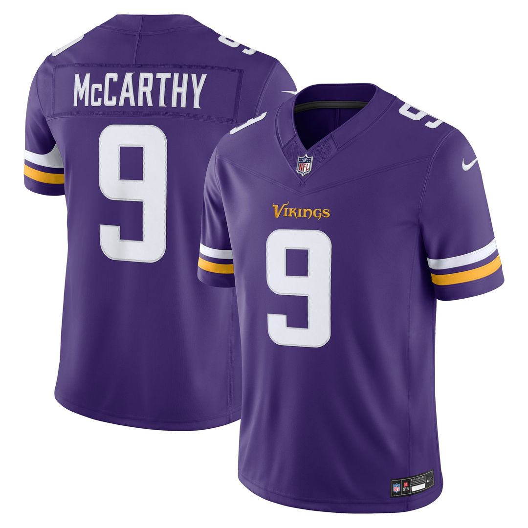 J.J. McCarthy Minnesota Vikings Purple Team Vapor F.U.S.E. Stitched Limited Jersey