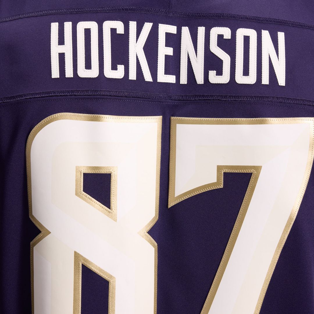 T.J. Hockenson Minnesota Vikings Purple 2026 Rivalries Collection Stitched Limited Jersey