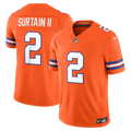 Pat Surtain II Denver Broncos Orange Alternate Mile High Collection 1977 Throwback Vapor F.U.S.E. Stitched Limited Jersey