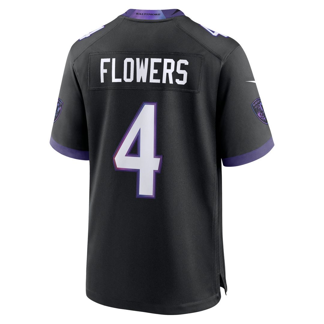 Zay Flowers Baltimore Ravens Black Alternate Game Jersey