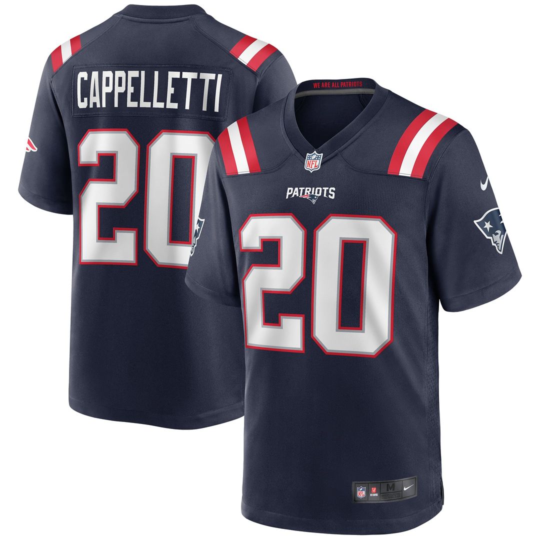Gino Cappelletti New England Patriots Navy Game Retired Player Jersey