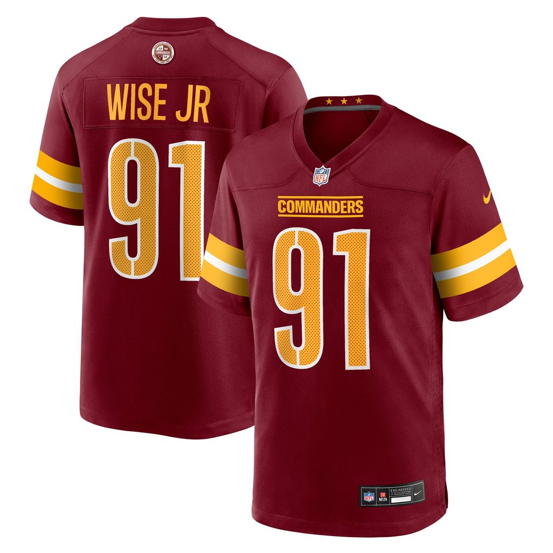 Deatrich Wise Jr. Washington Commanders Burgundy Team Game Jersey