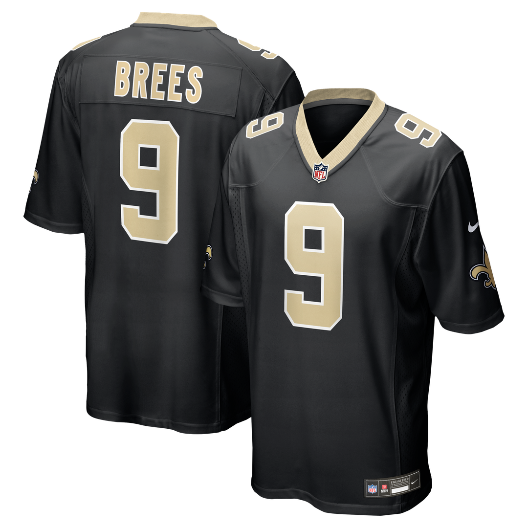 Drew Brees New Orleans Saints Black Team Game Jersey