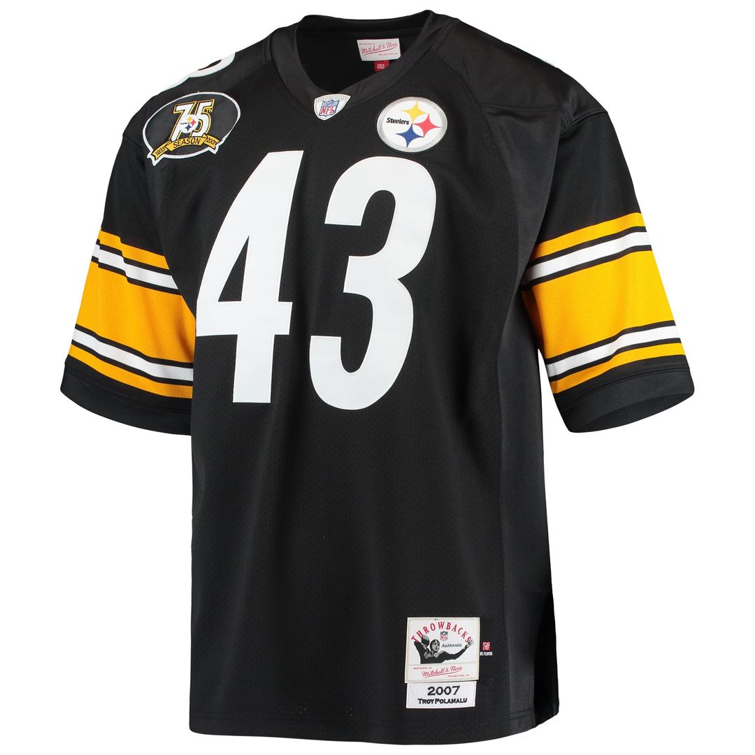 Troy Polamalu Pittsburgh Steelers 2007 Black Authentic Throwback Retired Player Jersey