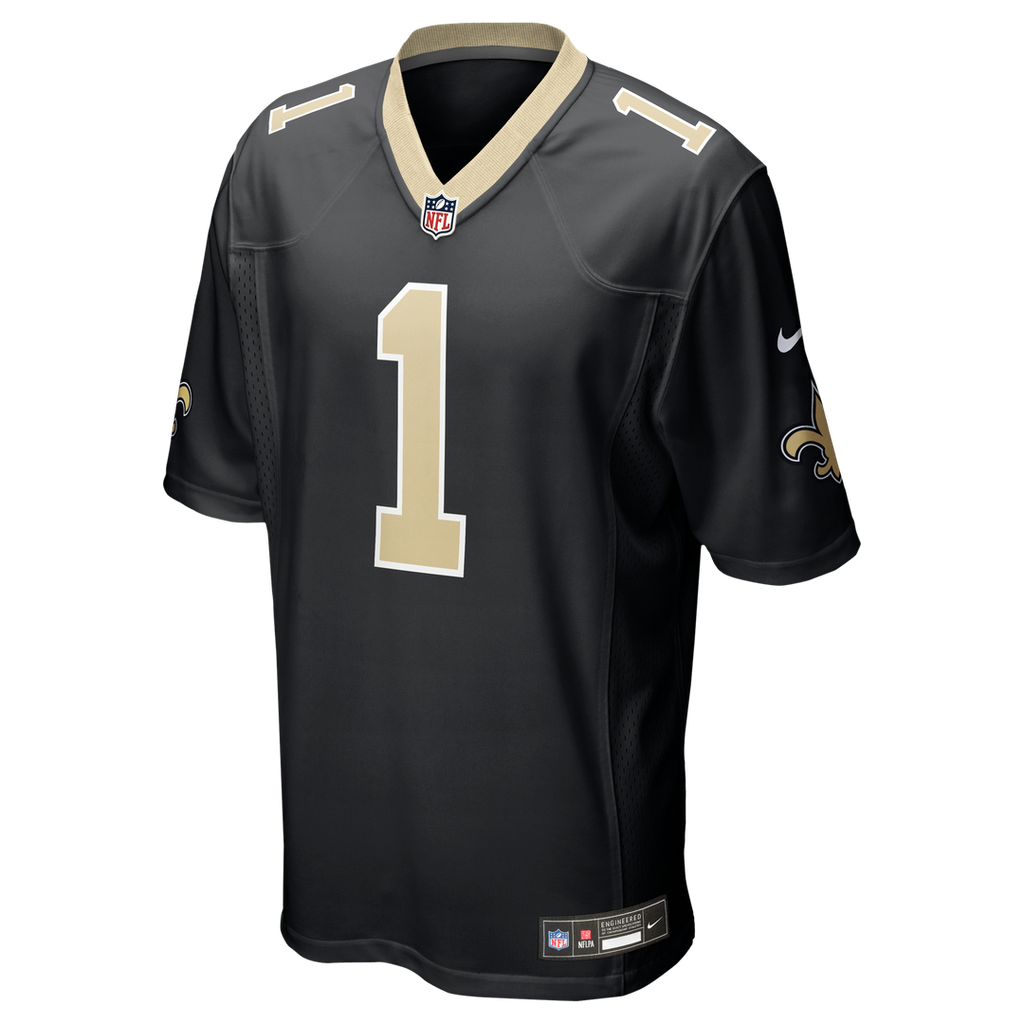 New Orleans Saints Number 1 Groom Black Game Jersey