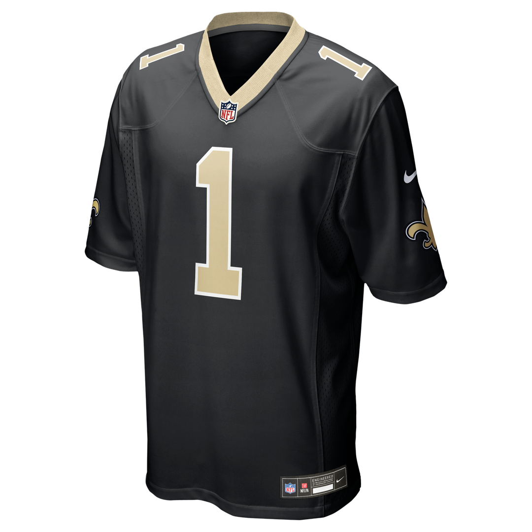 New Orleans Saints Number 1 Groom Black Game Jersey