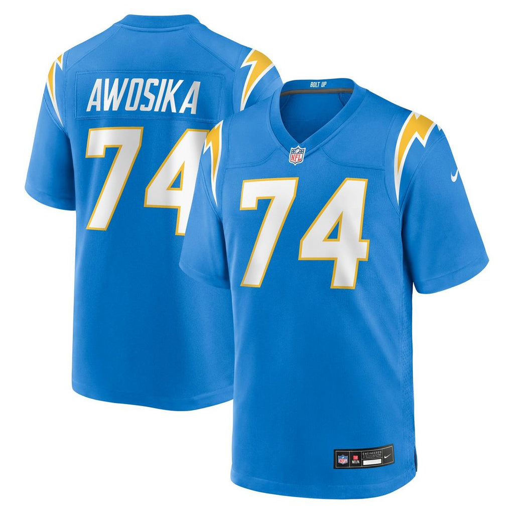 Kayode Awosika Los Angeles Chargers Powder Blue Team Game Jersey