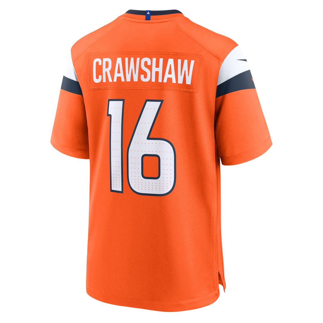 Jeremy Crawshaw Denver Broncos Orange Team Game Jersey