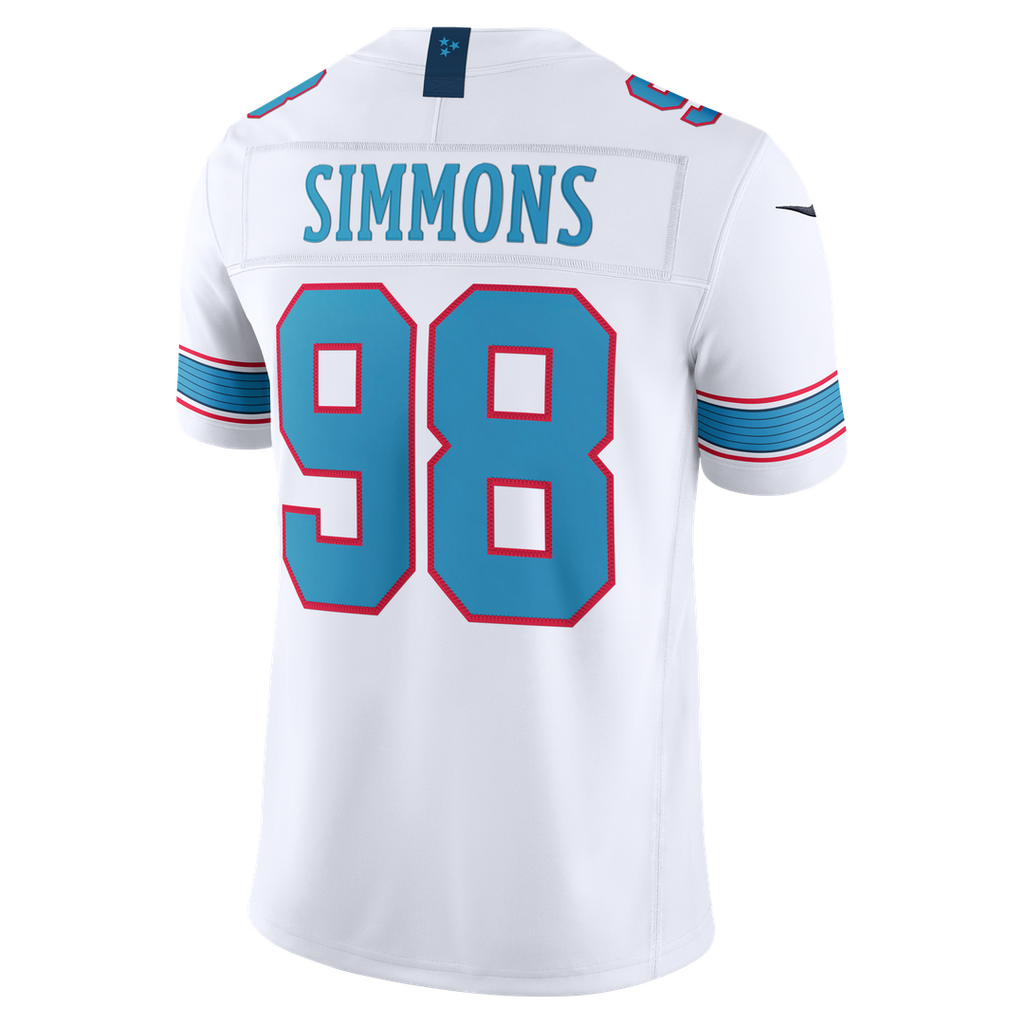 Jeffery Simmons Tennessee Titans Light Blue Team Vapor F.U.S.E. Stitched Limited Jersey