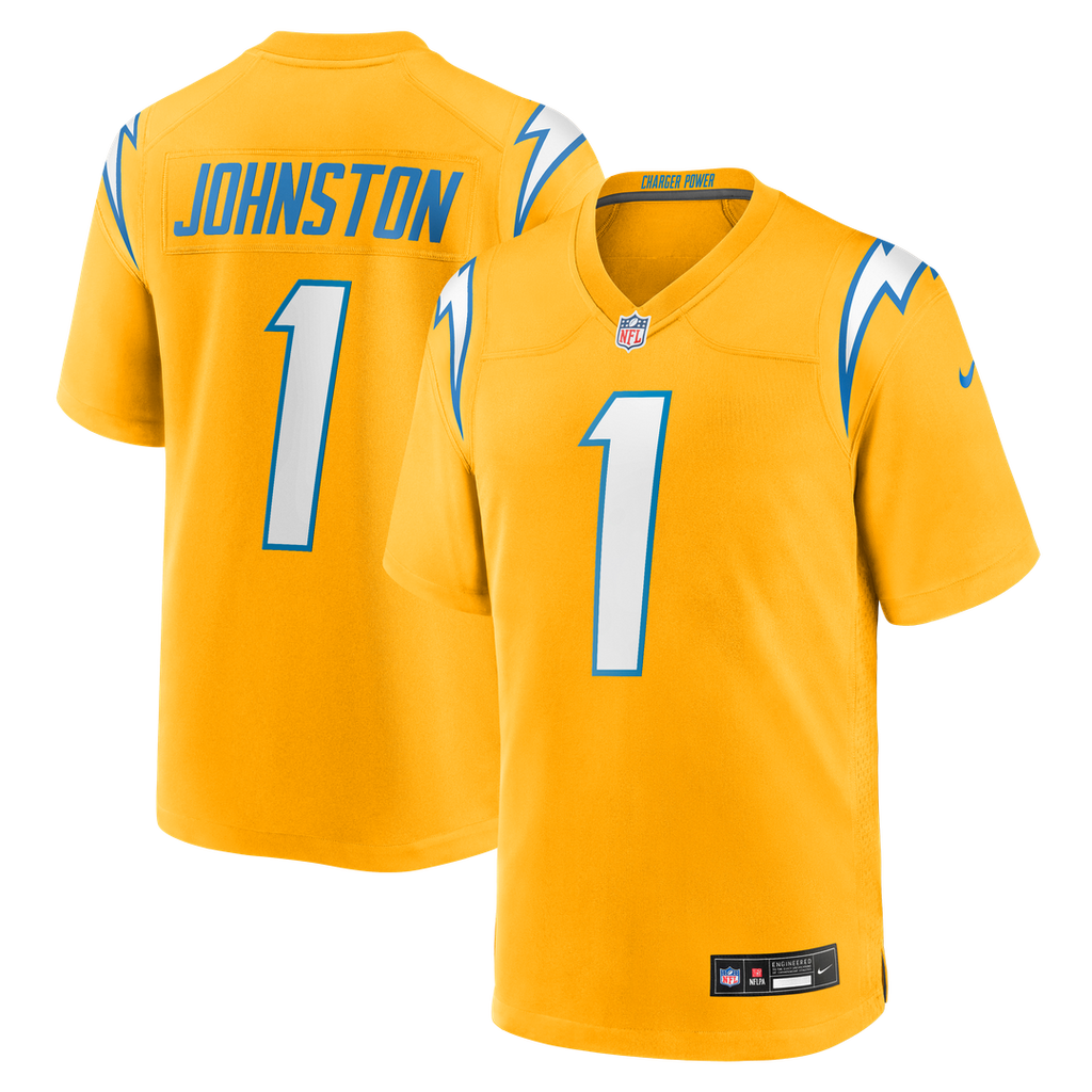Quentin Johnston Los Angeles Chargers Gold Alternate Charger Power Game Player Jersey