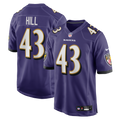 Justice Hill Baltimore Ravens Purple Game Jersey